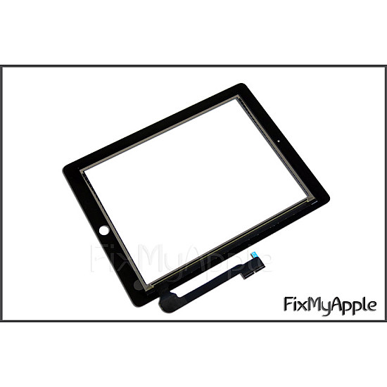 Glass Touch Screen Digitizer - Black (With Adhesive) for iPad 3 (The new iPad)